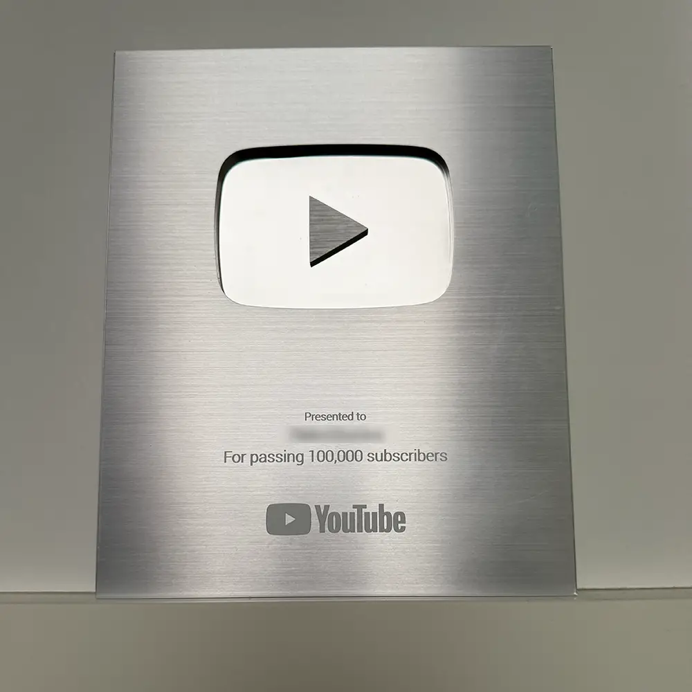 YouTube Creator Award für über 100.000 Abonnenten